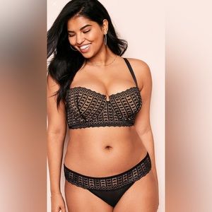 Adore Me Nymphadora Bra & Panty in Black - 36DD , L